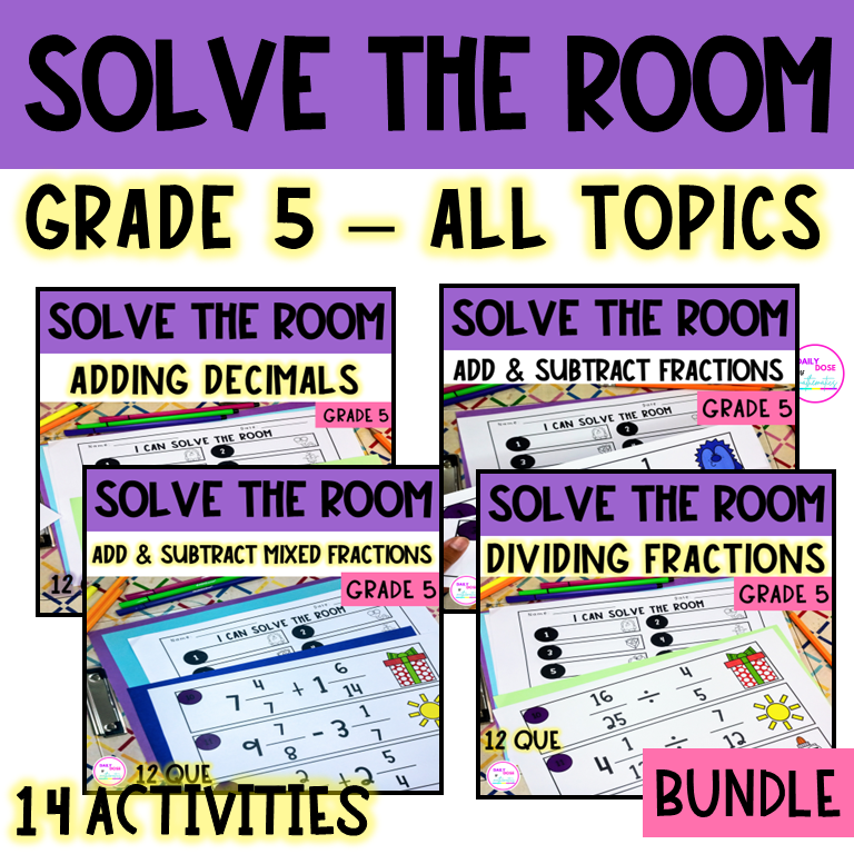 5th grade solve the room math activities