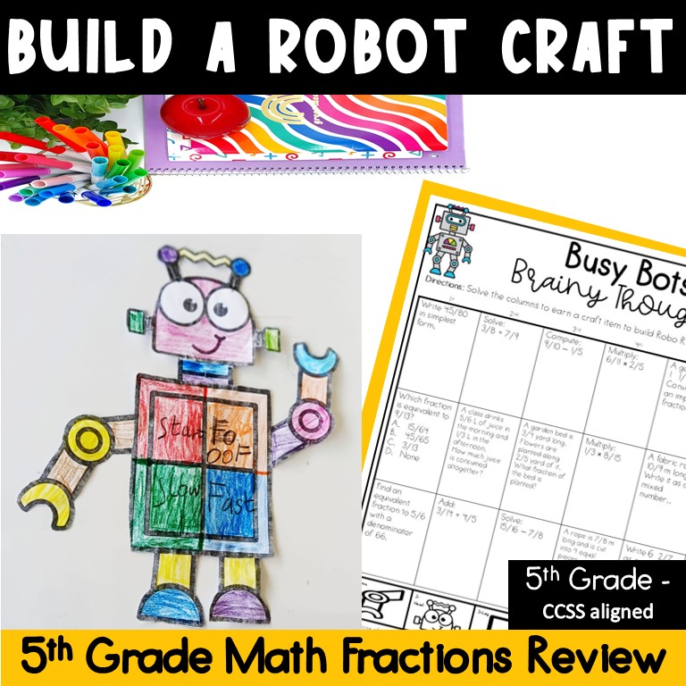 5th grade unlike fractions math crafts hands-on practice