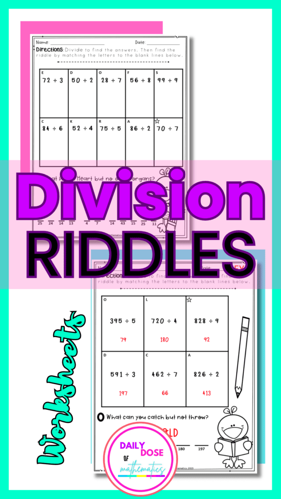 Division Riddles Worksheets and Activities-Pin1