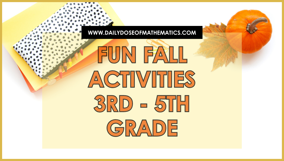 Fall Fun Worksheets and Activities for 4th and 5th grade