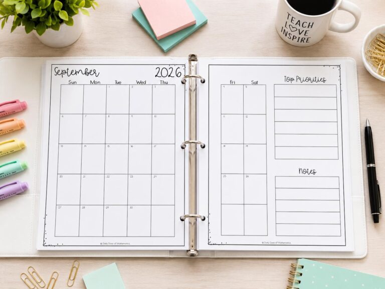 best teacher planner binder calendar for yearly planning 2026-2027