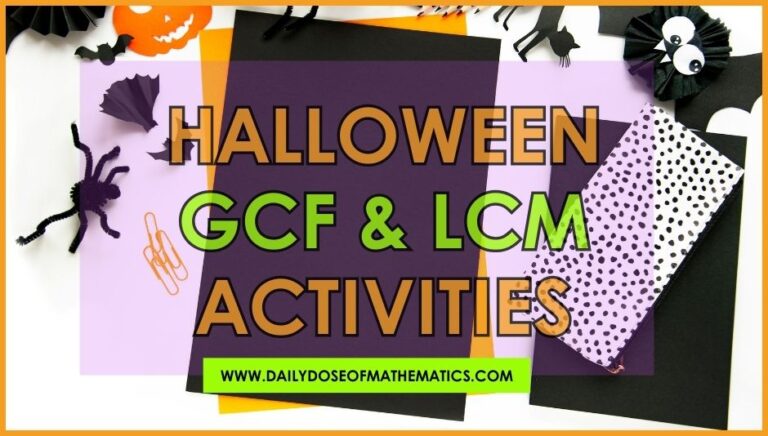 Halloween GCF and LCM Math Activities for 5th and 6th Grade Math